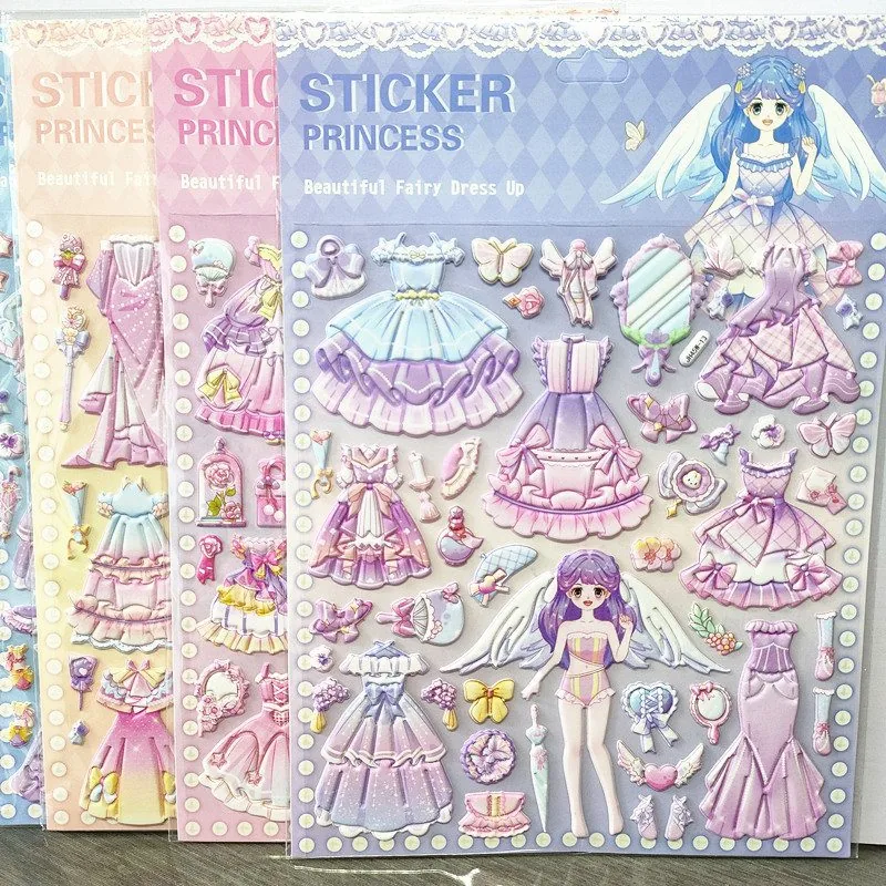 Princess Dress-Up Sticker Custom — Foam Stickers with Swappable Outfits
